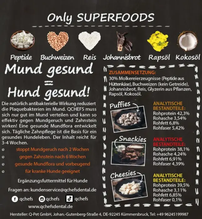 QCHEFS Kārums suņiem Dreierlei - 65 g Foto 2