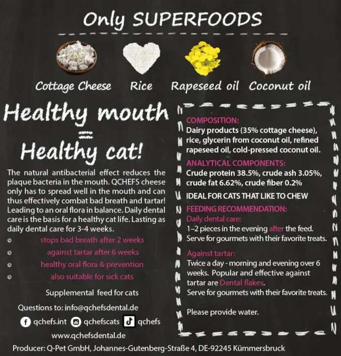 QCHEFS Kārums kaķiem Dental Flips 40 gr Foto 4