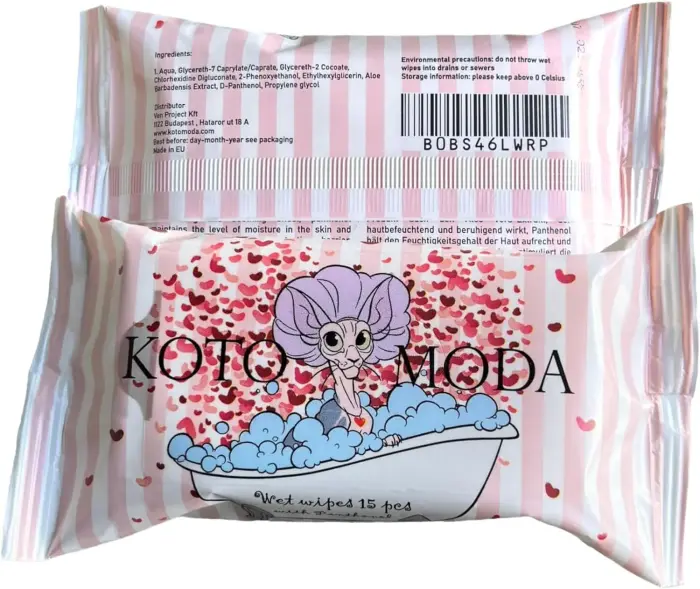 KOTOMODA mitrās salvetes ar pantenolu kaķiem (15 gab.) Foto 2